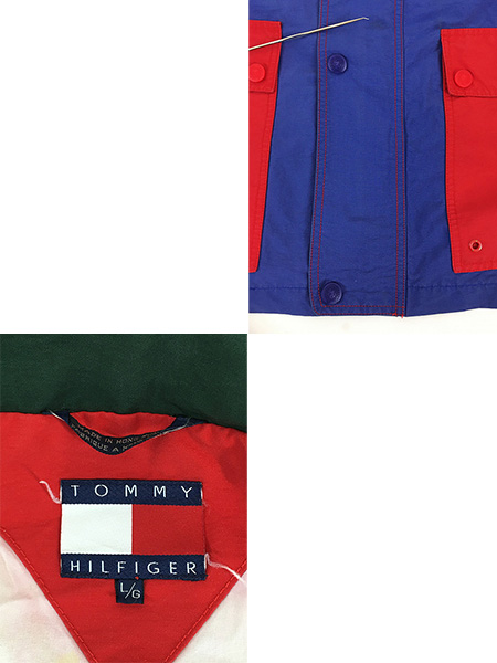 古着 90s TOMMY HILFIGER BIG ロゴ パッチ 2way シェル ジャケット