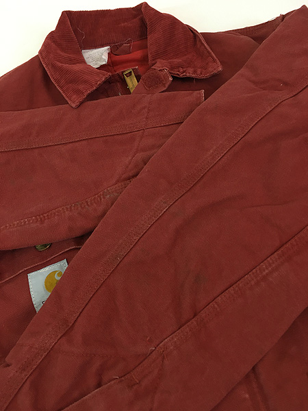 古着 80s USA製 Carhartt レッド ダック 比翼 カバーオール 古着 80s USA製 Carhartt レッド ダック 比翼 カバーオール