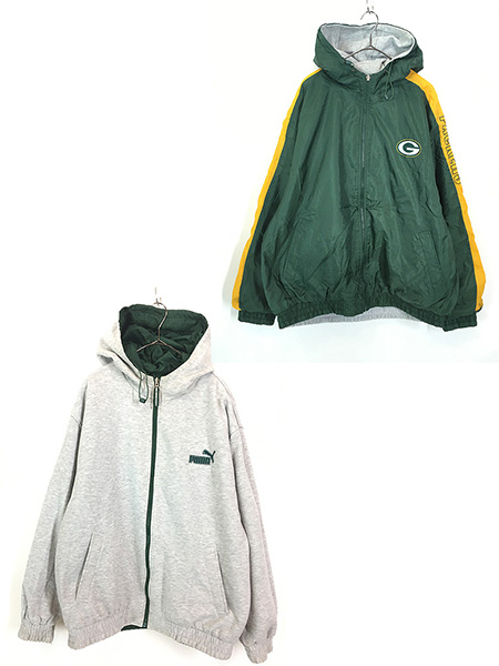 古着 90s PUMA × NFL Green Bay Packers パッカーズ リバーシブル