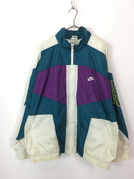 レディース 古着 90s NIKE BIG スウォッシュ メッシュ 切替 ハーフ