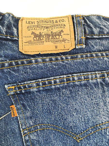 古着 90s USA製 Levi's ギャラクティック風 濃紺 ケミカル デニム