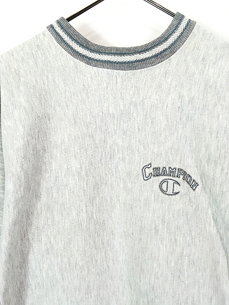 古着 90s USA製 Champion Reverse Weave ワンポイント リブライン