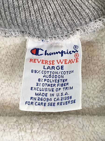 古着 90s USA製 Champion Reverse Weave ワンポイント リブライン