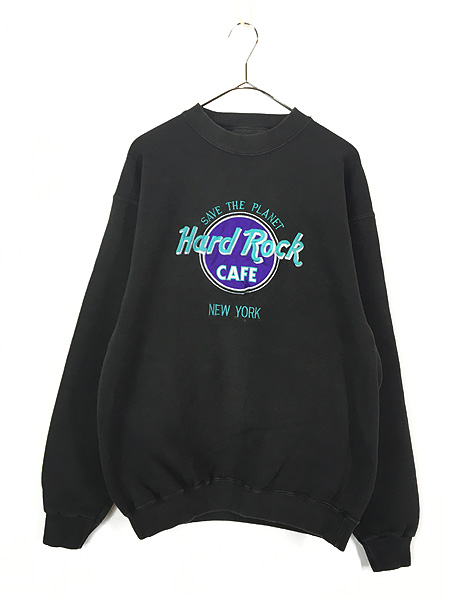 古着 90s USA製 Hard Rock Cafe 「NEW YORK」 ハードロック スウェット M 古着