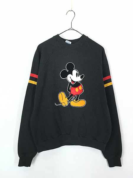 古着 80s USA製 Disney Mickey Mouse ミッキー カラー フロッキー