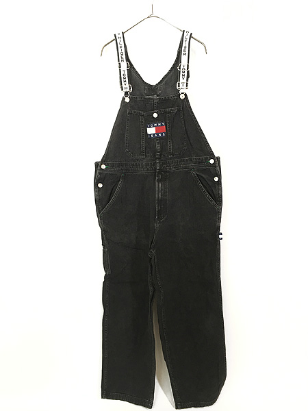 古着 90s TOMMY JEANS フラッグ ロゴ パッチ ブラック デニム