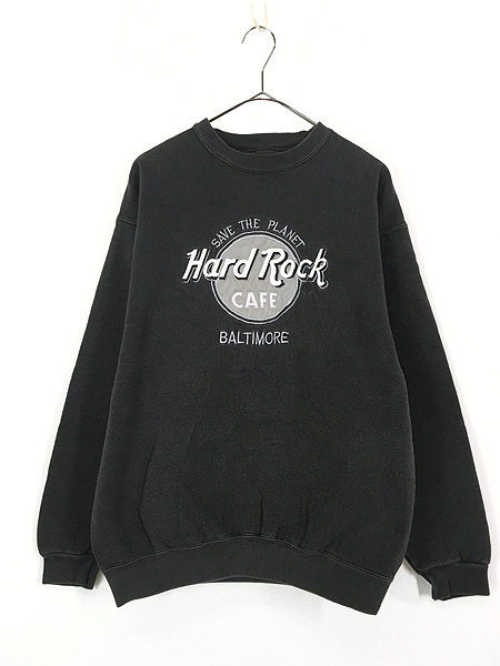 古着 90s USA製 Hard Rock Cafe 「BALTIMORE」 モノクロ ハードロック