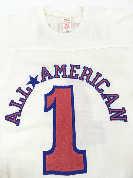 古着 70-80s Collegiate Pacific ALL AMERICAN 「1」 オールド フットボール Tシャツ ロンT XL - 古着  通販 ヴィンテージ　古着屋 Dracaena ドラセナ