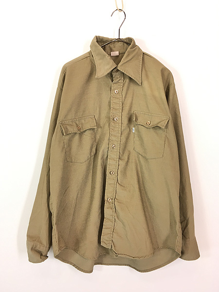 古着 70s Levi's Big E ベロア コーデュロイ シャツ XL - 古着 通販 ヴィンテージ　古着屋 Dracaena ドラセナ