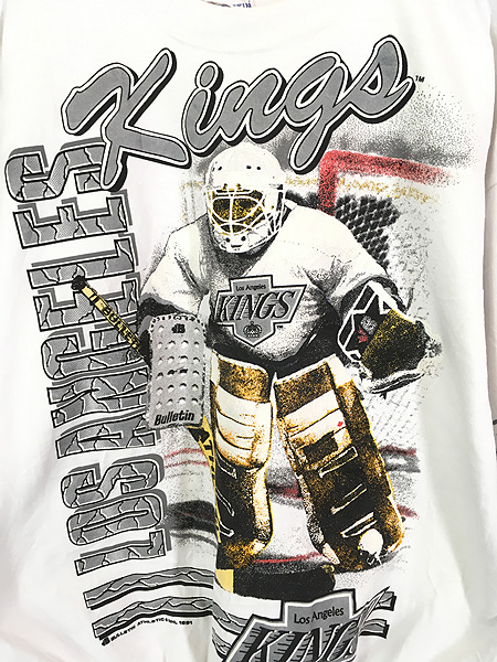 古着 90s Canada製 NHL Los Angeles Kings キングス 4面 グラフィック