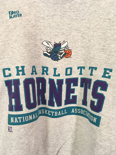 古着 90s USA製 NBA Charlotte Hornets ホーネッツ スウェット 