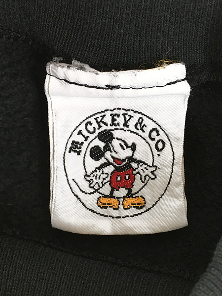 古着 90s USA製 Disney Mickey 逆さ ミッキー モックネック スウェット