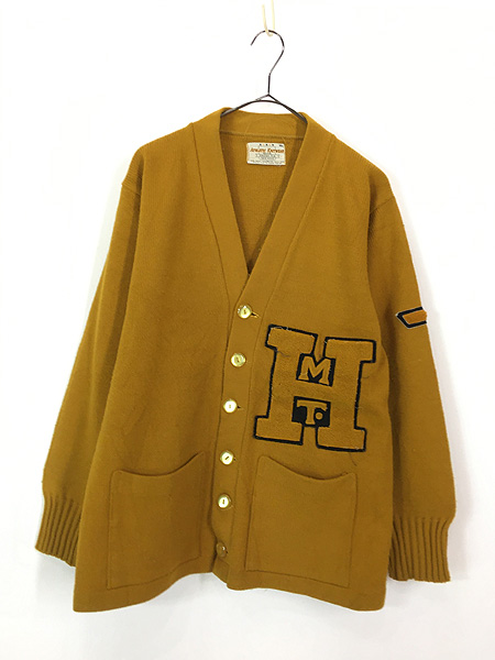 古着 70s Athletic Knitwear 3文字 フェルト レタード アクリル ニット 