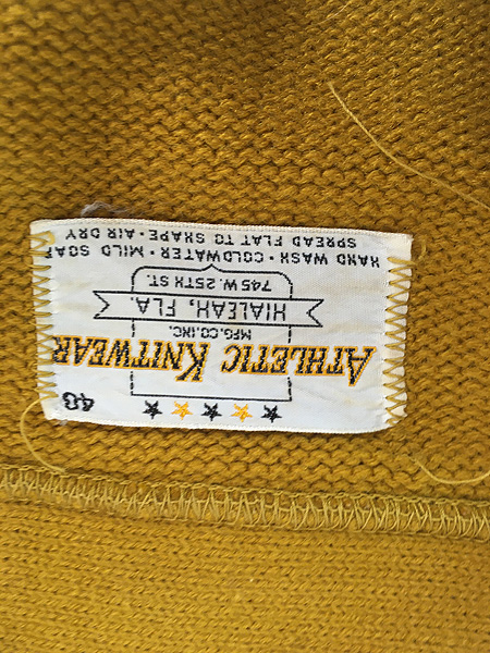 古着 70s Athletic Knitwear 3文字 フェルト レタード アクリル ニット