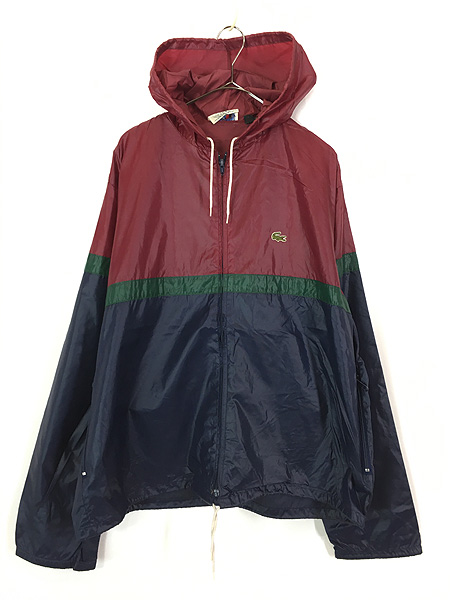 古着 80s IZOD LACOSTE ワニ パッチ 3カラー 光沢 ナイロン ジャケット パーカー M 古着 - 古着 通販 ヴィンテージ　古着屋  Dracaena ドラセナ