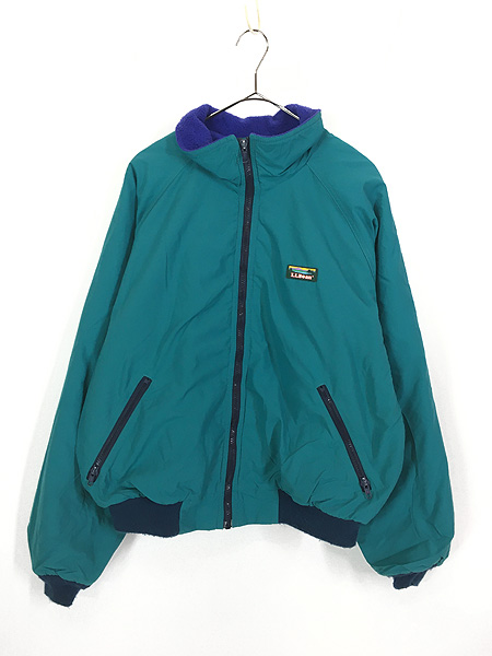 古着 80s USA製 LL Bean 「Warm-up Jacket」 フリース ライナー シェルド ジャケット L 古着 - 古着 通販  ヴィンテージ　古着屋 Dracaena ドラセナ