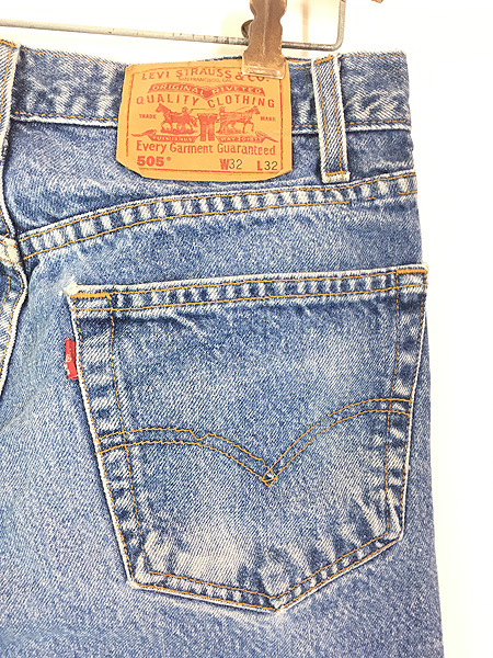 古着 90s Levi's 505-0216 縦落ち 濃紺 ブルー デニム パンツ ジーンズ