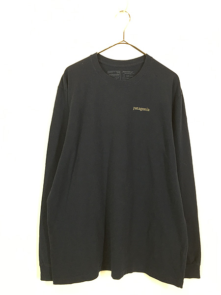 古着 90s USA製 Patagonia 「MICRO D-LUXE」 フリース 長袖 Tシャツ ロンT 紺 M 古着 - 古着 通販 ヴィンテージ  古着屋 Dracaena ドラセナ