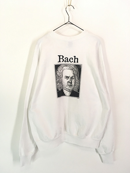 古着 90s 「FRONT Bach」 バッハ 音楽家 偉人 アート スウェット 