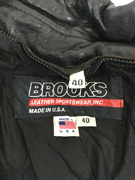 古着 70s USA製 BROOKS 本革 レザー ダブル ライダース ジャケット 40 - 古着 通販 ヴィンテージ 古着屋 Dracaena  ドラセナ