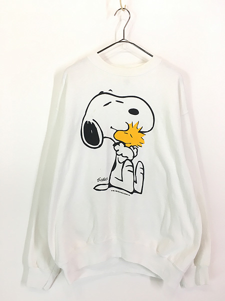 古着 90s USA製 Snoopy スヌーピー ウッドストック ハグ スウェット 