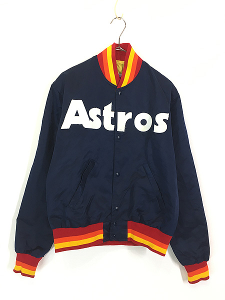 古着 80s USA製 STARTER MLB Houston Astros アストロズ 光沢 サテン ...