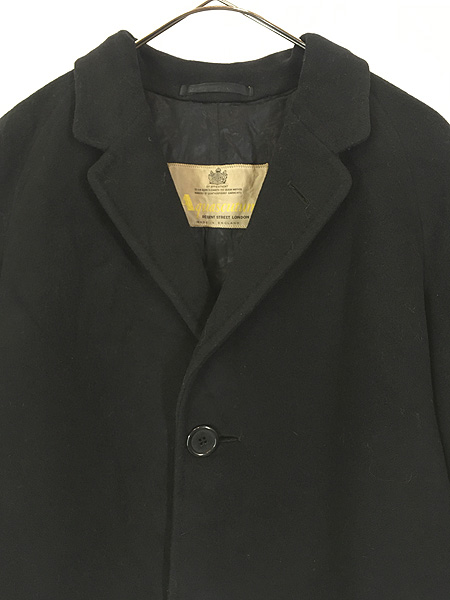 古着 60s 英国製 Aquascutum × Magasin キャメル ウール チェスター フィールド コート オールブラック!! 36R - 古着  通販 ヴィンテージ 古着屋 Dracaena ドラセナ