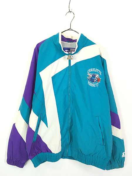 古着 90s STARTER NBA Charlotte Hornets ホーネッツ ナイロン ...