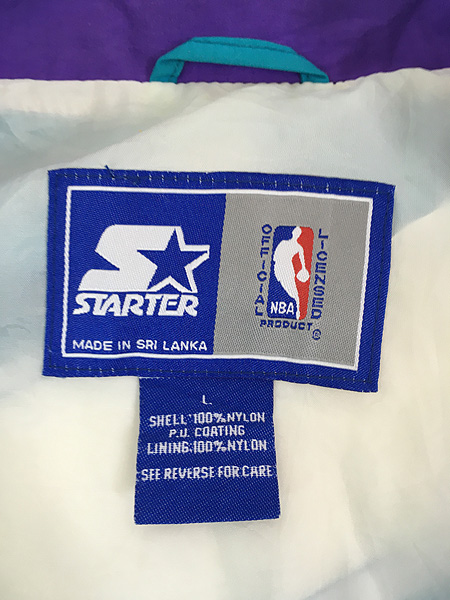 古着 90s STARTER NBA Charlotte Hornets ホーネッツ ナイロン 