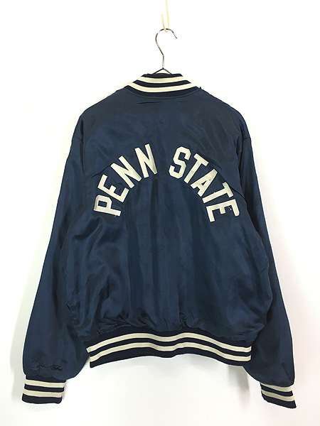 古着 80s USA製 PENN STATE 光沢 サテン カレッジ スタジャン