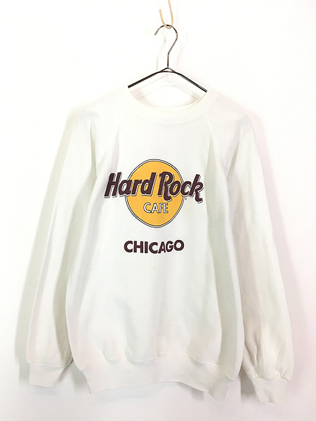 古着 80s USA製 Hard Rock Cafe 「CHICAGO」 ハードロック スウェット トレーナー M 古着