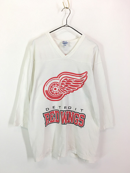 古着 90s NHL Detroit Red Wings レッドウィングス ホッケー Tシャツ 7 