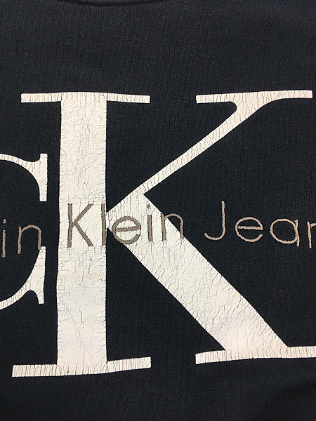 古着 90s USA製 CK Calvin Klein Jeans カルバン クライン BIG ロゴ スウェット トレーナー L 古着 - 古着 通販  ヴィンテージ 古着屋 Dracaena ドラセナ