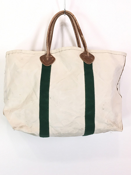 古着 80s LL Bean 「Boat and Tote」 山タグ レザーハンドル キャンバス トート バッグ 大型 雑貨 - 古着 通販  ヴィンテージ 古着屋 Dracaena ドラセナ