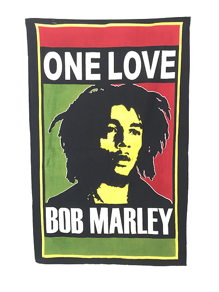 雑貨 古着 BOB MARLEY 「ONE LOVE」 ロック レゲエ タペストリー ファブリック 古着 - 古着 通販 ヴィンテージ 古着屋  Dracaena ドラセナ