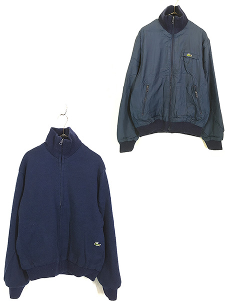 古着 80s IZOD LACOSTE ワニ パッチ ナイロン × アクリル ニット 異 