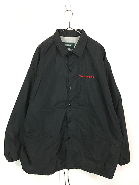 古着 90s USA製 Dundrooke 「Firestone」 刺しゅう ナイロン コーチ ジャケット XXL 古着