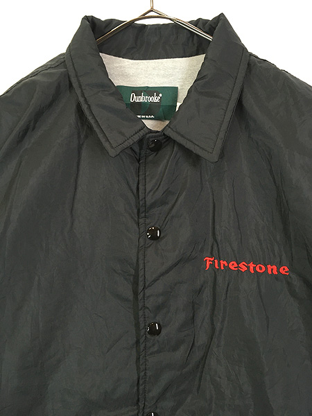 古着 90s USA製 Dundrooke 「Firestone」 刺しゅう ナイロン コーチ 