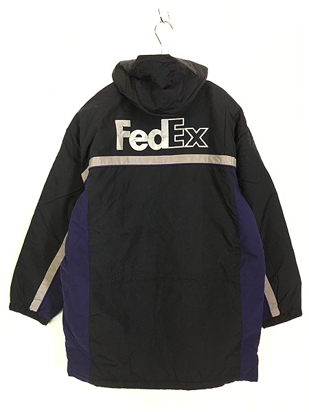 古着 90s FedEx フェデックス リフレクター デザイン パデット ナイロン ジャケット パーカー L 古着 - 古着 通販 ヴィンテージ  古着屋 Dracaena ドラセナ