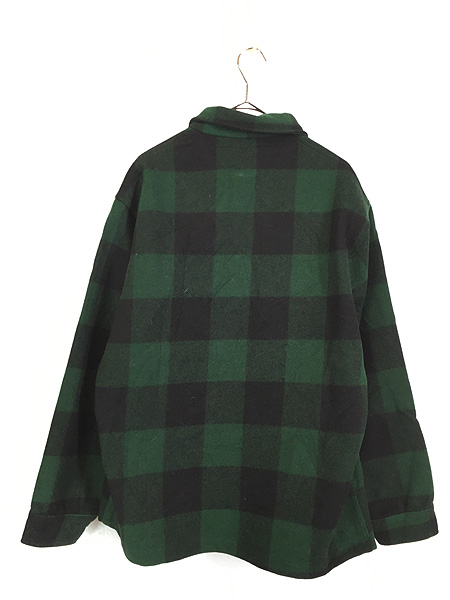 古着 60s Pendleton 黒緑 ブロック チェック メルトン ウール シャツ ジャケット M - 古着 通販 ヴィンテージ 古着屋  Dracaena ドラセナ