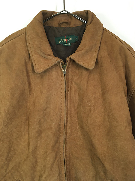 古着 90s J Crew パデッド 本革 ヌバック レザー スポーツ ジャケット 