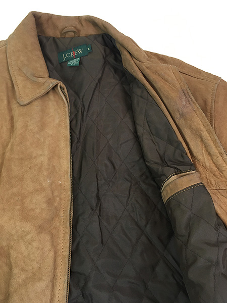 古着 90s J Crew パデッド 本革 ヌバック レザー スポーツ ジャケット 