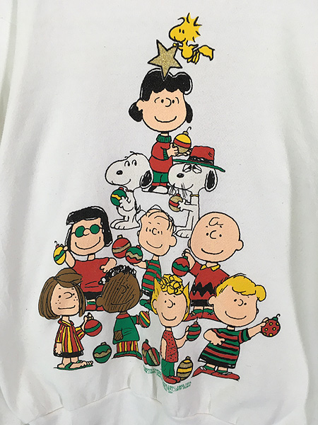 古着 90s USA製 Snoopy スヌーピー クリスマス ツリー キャラクター スウェット トレーナー L 古着 - 古着 通販 ヴィンテージ 古着屋  Dracaena ドラセナ