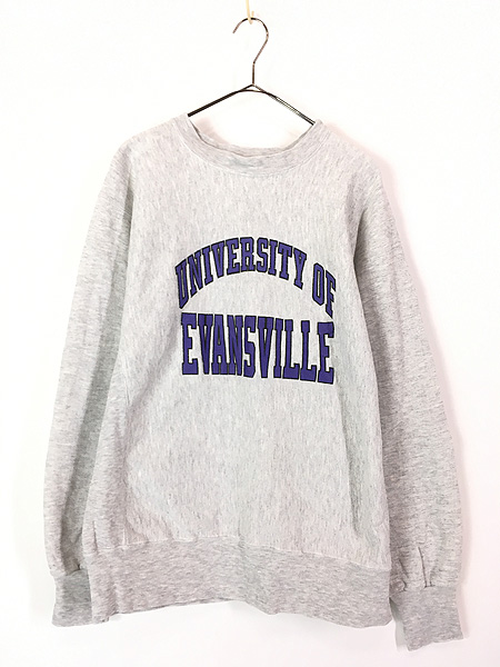 古着 90s USA製 GRIBBLE 「UNIVERSITY OF EVANSVILLE」 2段 カレッジ リバース タイプ スウェット トレーナー  L 古着 - 古着 通販 ヴィンテージ 古着屋 Dracaena ドラセナ