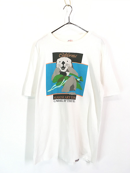 古着 90s USA製 ラッコ アニマル Tシャツ L 古着 - 古着 通販 