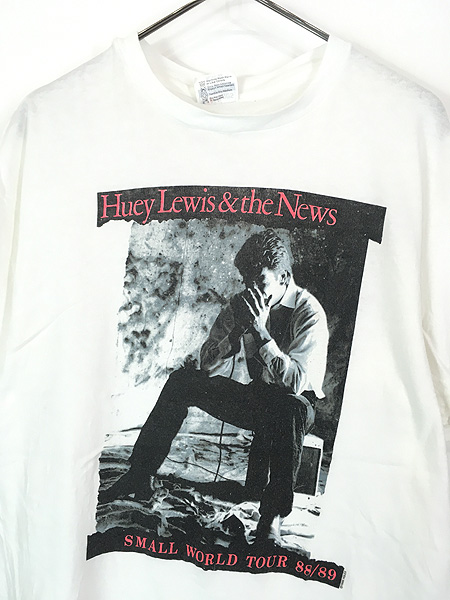 古着 80s USA製 Huey Lewis u0026 The News 「Small World Tour」 ロック バンド Tシャツ XL - 古着  通販 ヴィンテージ 古着屋 Dracaena ドラセナ