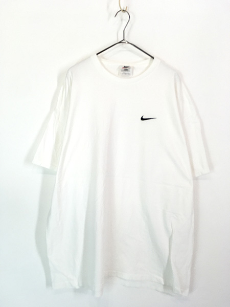 古着 90s USA製 NIKE スウォッシュ ワンポイント 刺しゅう Ｔシャツ 白 L 古着 - 古着 通販 ヴィンテージ 古着屋 Dracaena  ドラセナ