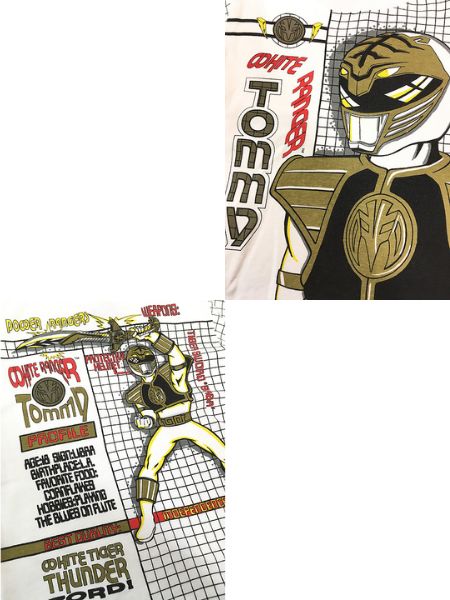 キッズ 古着 90s BOXEROOS パワーレンジャー 「White Ranger」 ヒーロー キャラクター Tシャツ M 6/7 古着 - 古着  通販 ヴィンテージ 古着屋 Dracaena ドラセナ