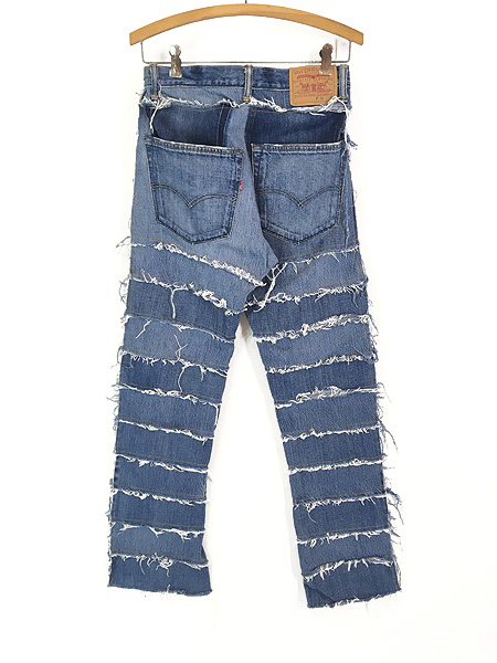 レディース 古着 90s Levi's リメイク カットオフ 継ぎ接ぎ パッチワーク デニム パンツ ジーンズ W28 L32 古着 - 古着 通販  ヴィンテージ 古着屋 Dracaena ドラセナ