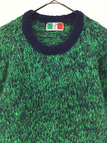 レディース 古着 70s Italy製 Tam Italia 2color MIX モヘア ウール混 ニット セーター S位 古着 - 古着 通販  ヴィンテージ 古着屋 Dracaena ドラセナ